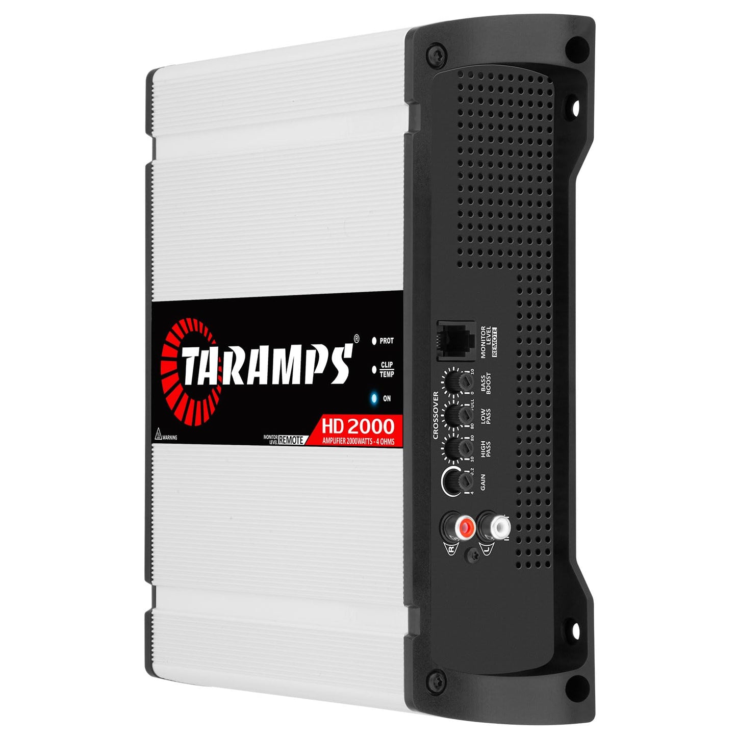 Taramps HD 2000 4 ohmios 1 canal 2000 vatios RMS MAX de rango completo de audio para coche, monobloque, indicador de monitor LED, amplificador clase D, crossover, amplificador blanco de 2 K