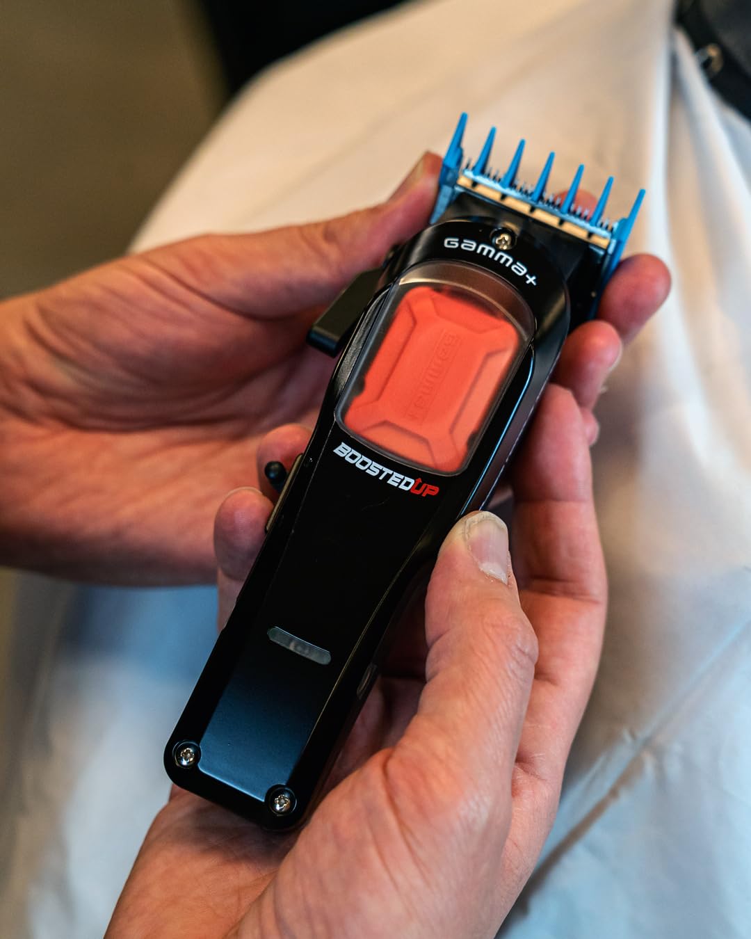 GAMMA+ Herramientas de cabello profesionales modulares inalámbricas con motor de súper torque, 3 tapas modulares en negro, rojo, oro (cortapelos)