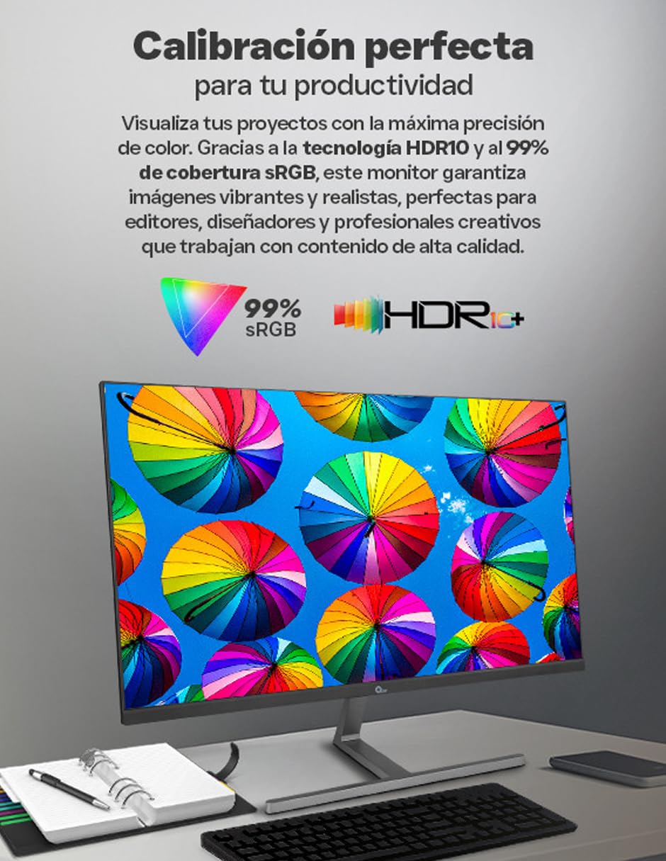 Monitor de Computadora Qian QMF-IPF27-01 27 Pulgadas Full HD IPS HDR10 G-Sync Freesync