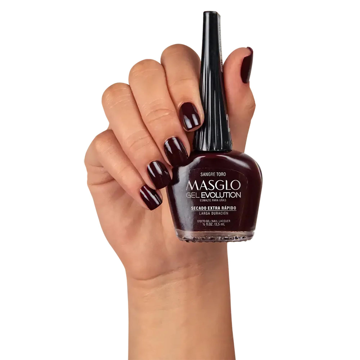 MASGLO- GEL EVOLUTION Esmalte de Uñas Efecto Gel, Sin Lámpara UV/Led, Duración Hasta 12 días, 3 uds Tonos Rojos Co