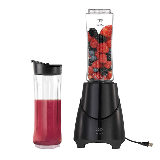 AVERA Blender, Licuadora Portatil con 2 Vaso Licuadora con Tapa (Listos para Llevarlos a donde Quieras), Licuadora, Mini Licuadora, Licuadora Personal, Color Negro, LP01