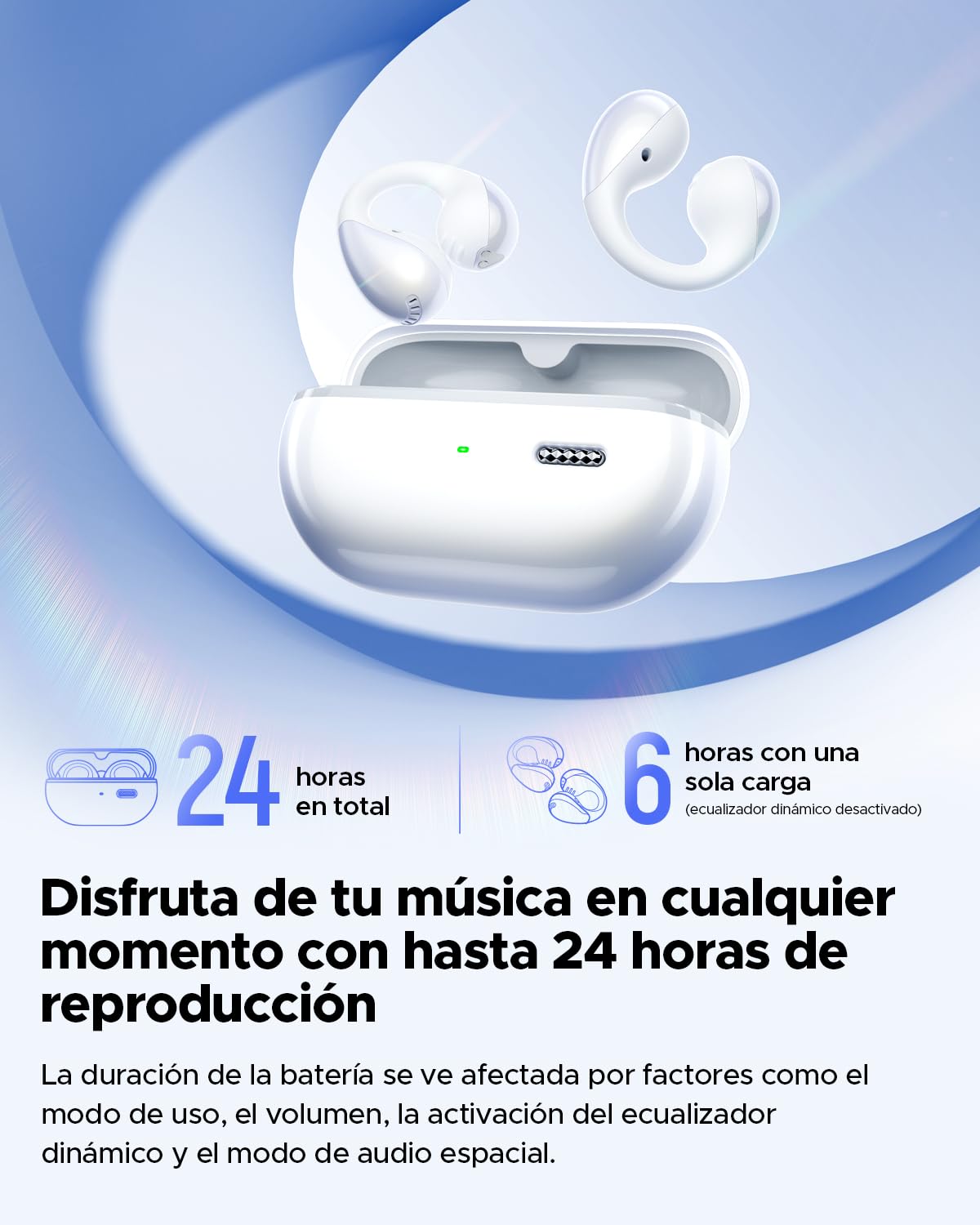 Audífonos Inalámbricos SoundPEATS PearlClip Pro Blanco Open-Ear