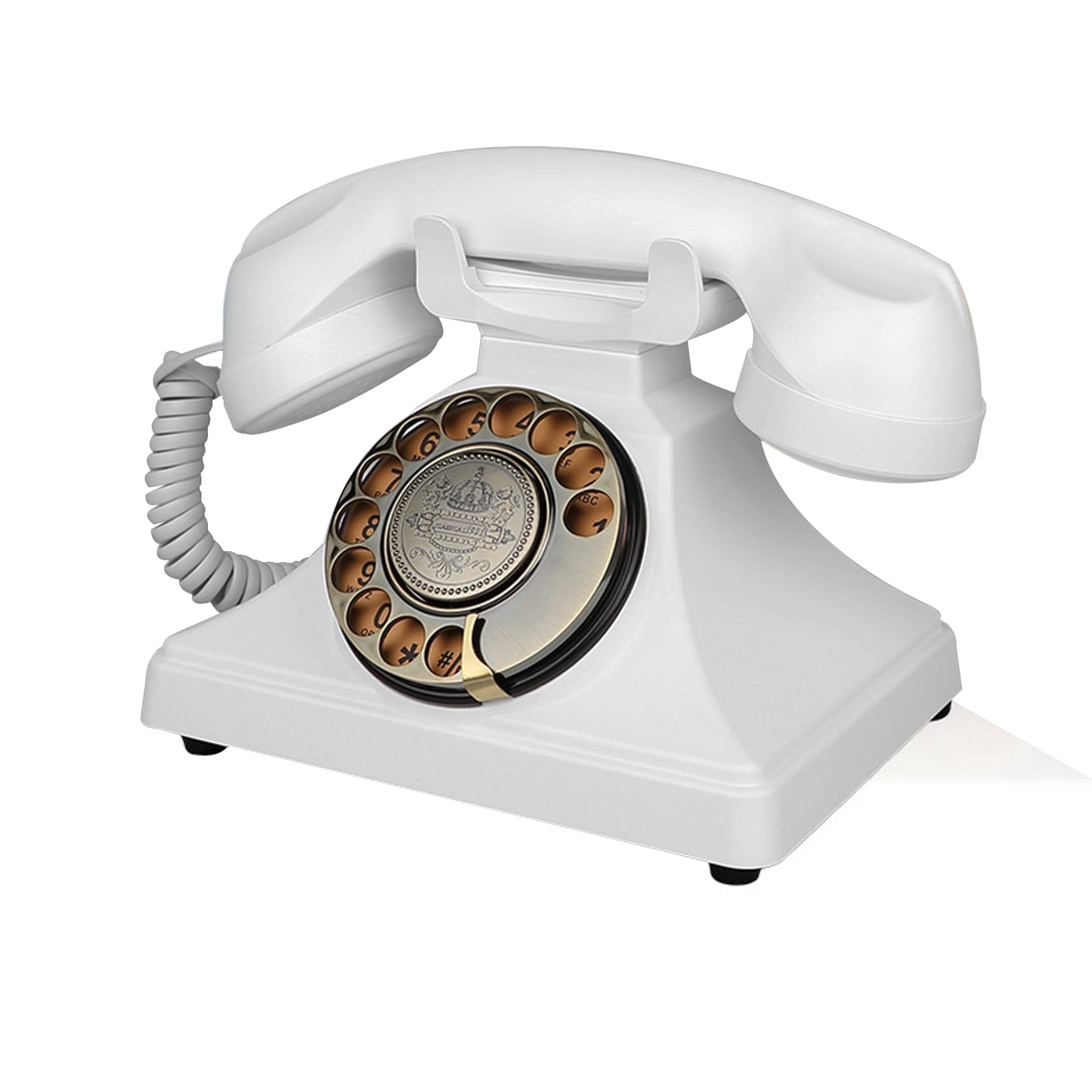 Teléfono Fijo Retro Artisam, Negro, Clásico con Cable, Diseño de los Años 30, Teléfono Decorativo para Casa o Oficina