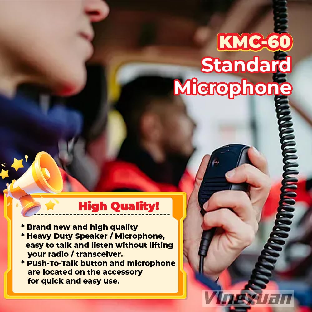 KMC-60 Micrófono estándar para Kenwood NX-740 NX-840 TK-7302 TKD-740 NX-3720 NX-5700 NX-5800 TK-7360 TK-8360 TKD-740 TKD-840 Radios móviles