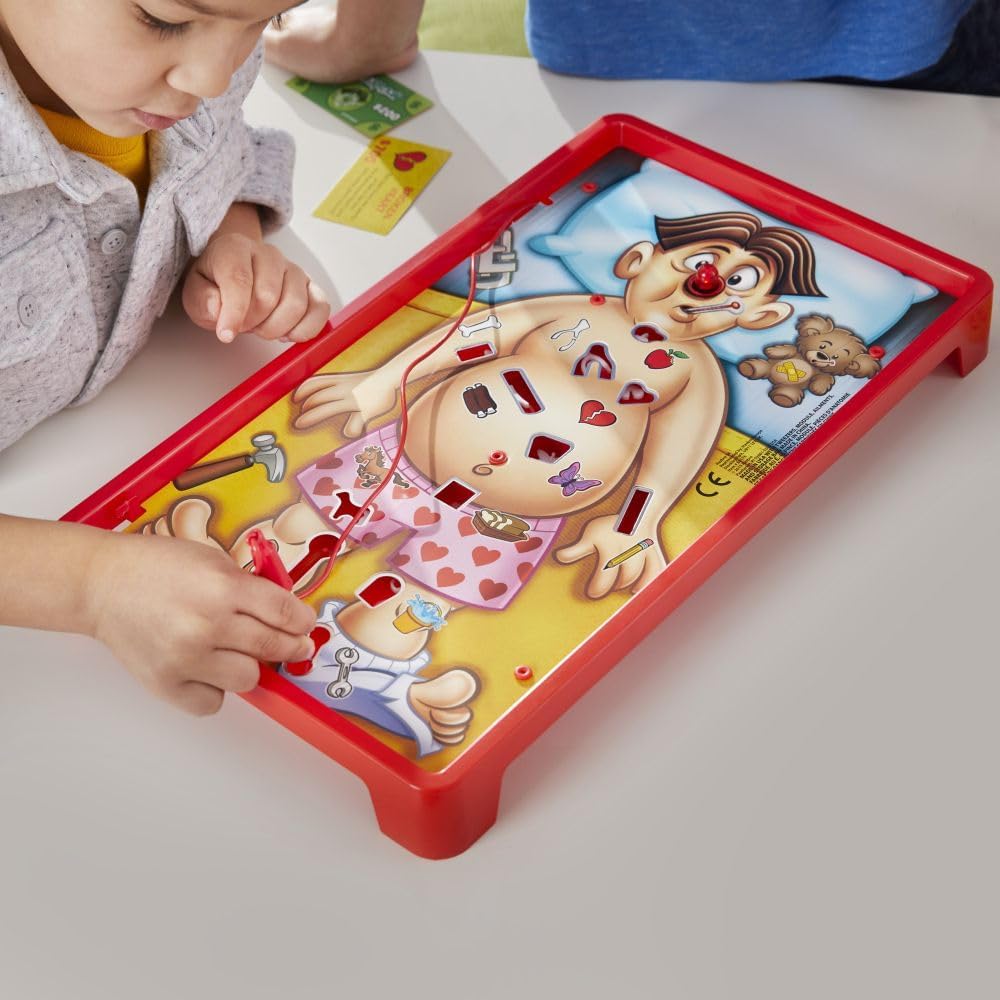 Hasbro Gaming, Operando Clásico, Juego de Mesa, Incluye 1 Tablero, 1 Pinzas y 13 Piezas Divertidas para Niños y Niñas de 6+ Años para 1 o más Jugadores, No Incluye Baterías