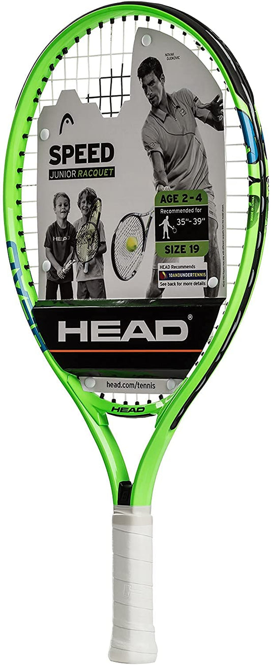 HEAD - Raqueta de tenis Speed para niños, raqueta Light Balance Jr preencordada para principiantes, 19 pulgadas, verde