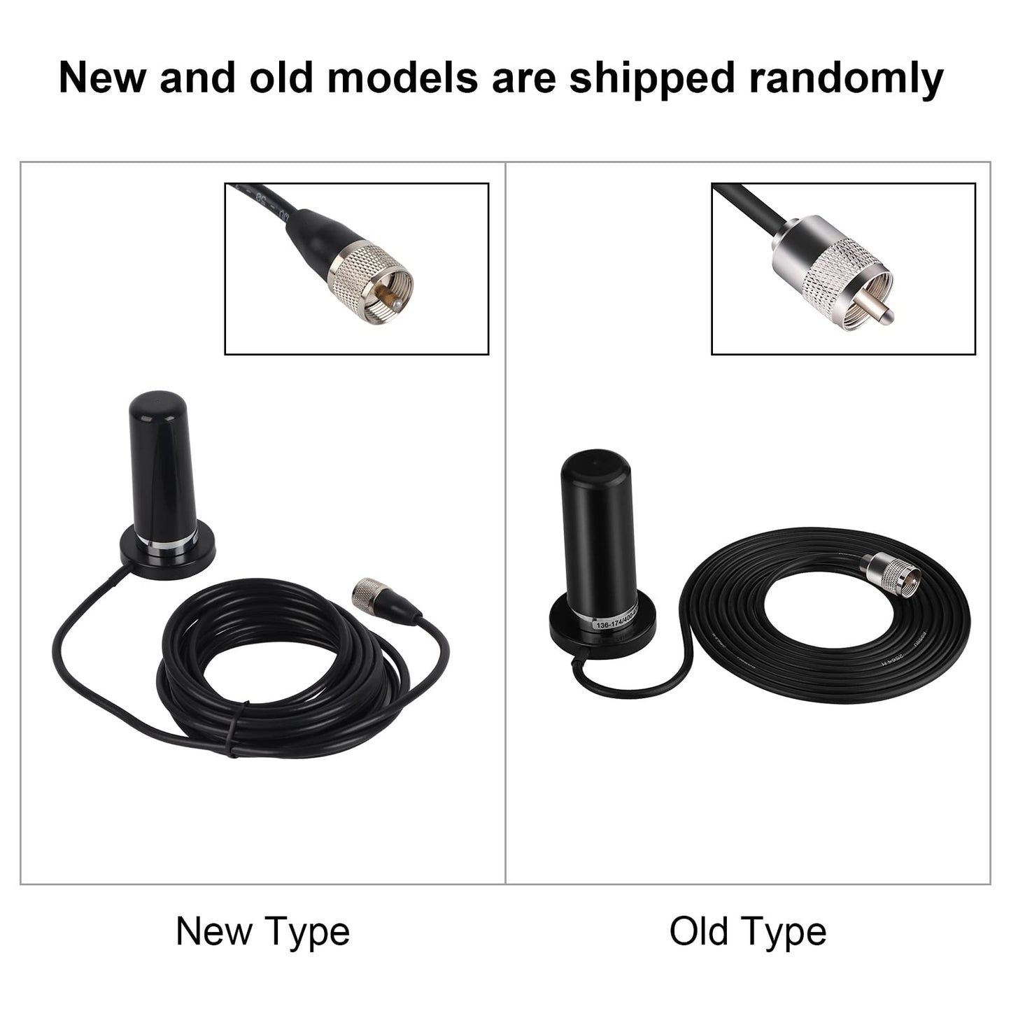 Antena de Radio Móvil Yoidesu Banda Dual VHF/UHF Alta Ganancia con Cable Base de Montaje Magnético para Vehículo