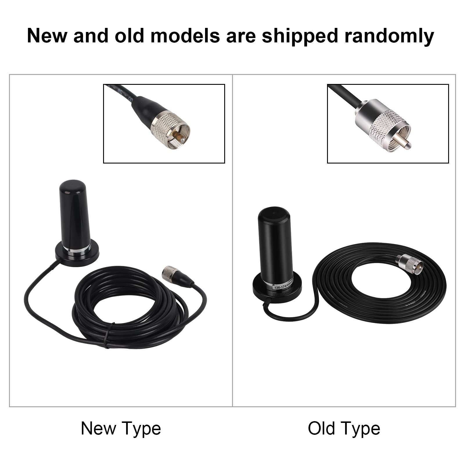 Antena de Radio Móvil Yoidesu Banda Dual VHF/UHF Alta Ganancia con Cable Base de Montaje Magnético para Vehículo
