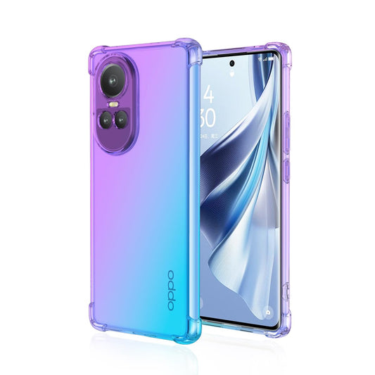 DABUNA Funda para OPPO Reno 10 Case Uso Rudo,Transparente Colores Degradados Protectora de Cámara Anticaída Carcasa Bumper(Púrpura Azul)
