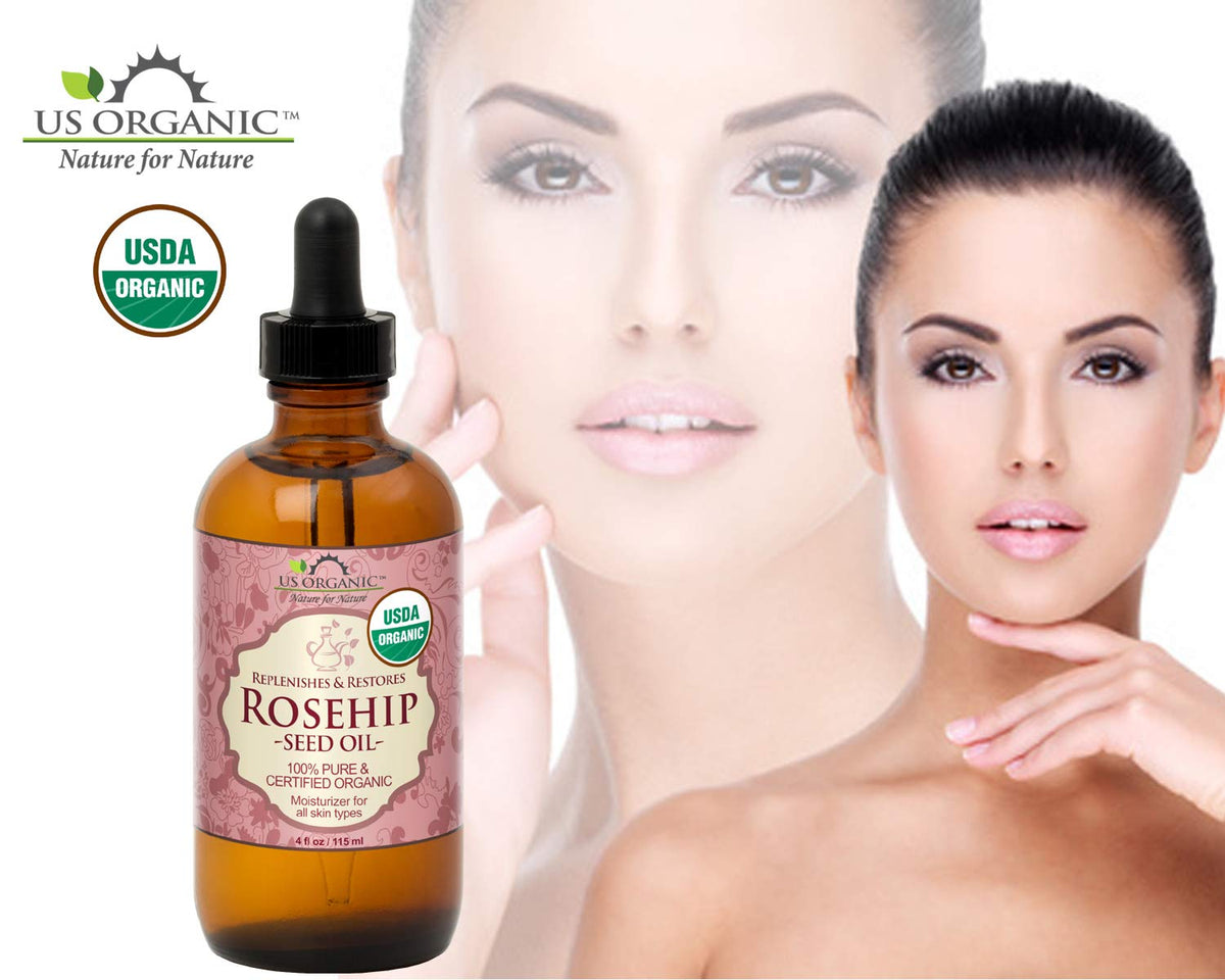 US Organic Aceite de Rosa Mosqueta Orgánico USDA, Prensado en Frío, 115 ml