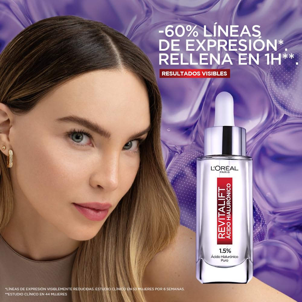 L'Oréal Paris Sérum Rostro Revitalift Ácido Hialurónico hidrata intensamente y rellena líneas de expresión, 30ml