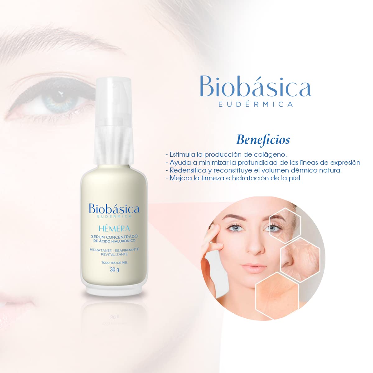 HÉMERA | Serum concentrado de ácido hialurónico | reduce líneas de expresión | Estimula la producción de colágeno