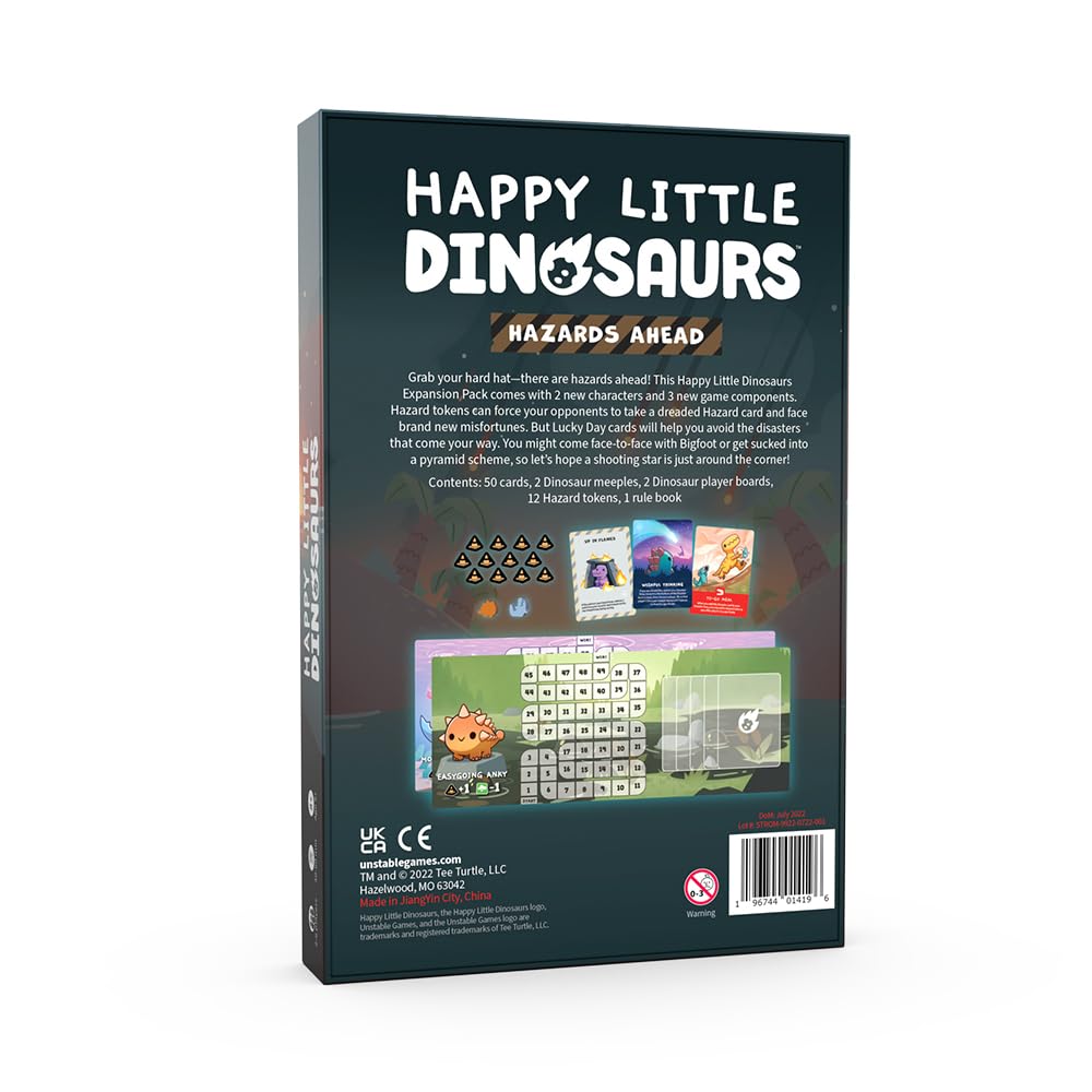 Expansión Unstable Games Hazards Ahead Happy Little Dinosaurs para Juego de Mesa
