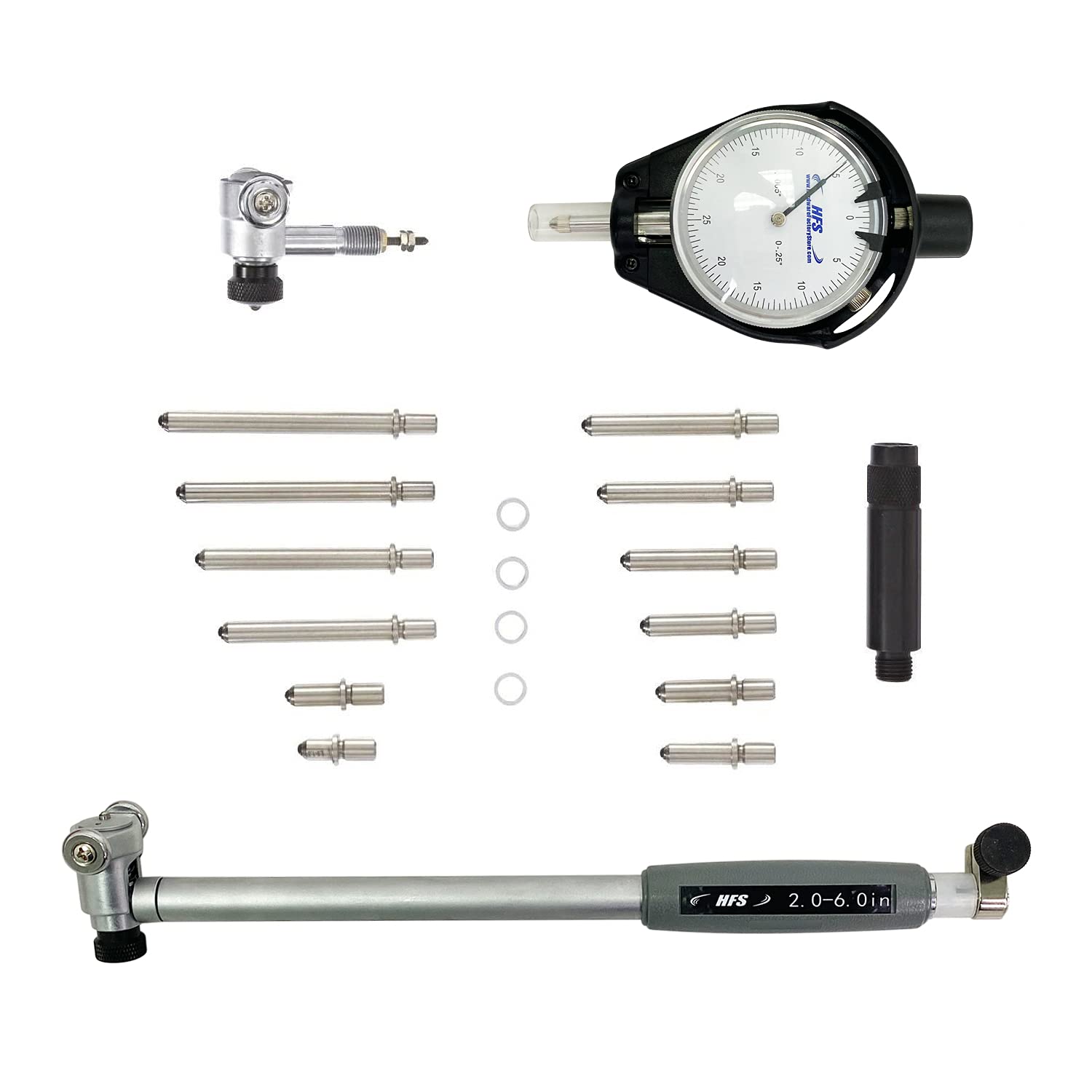 HFS(R) 2-6 Pulgadas Juego de Calibrador de Diámetro Interno Calibre para Indicador de Dial