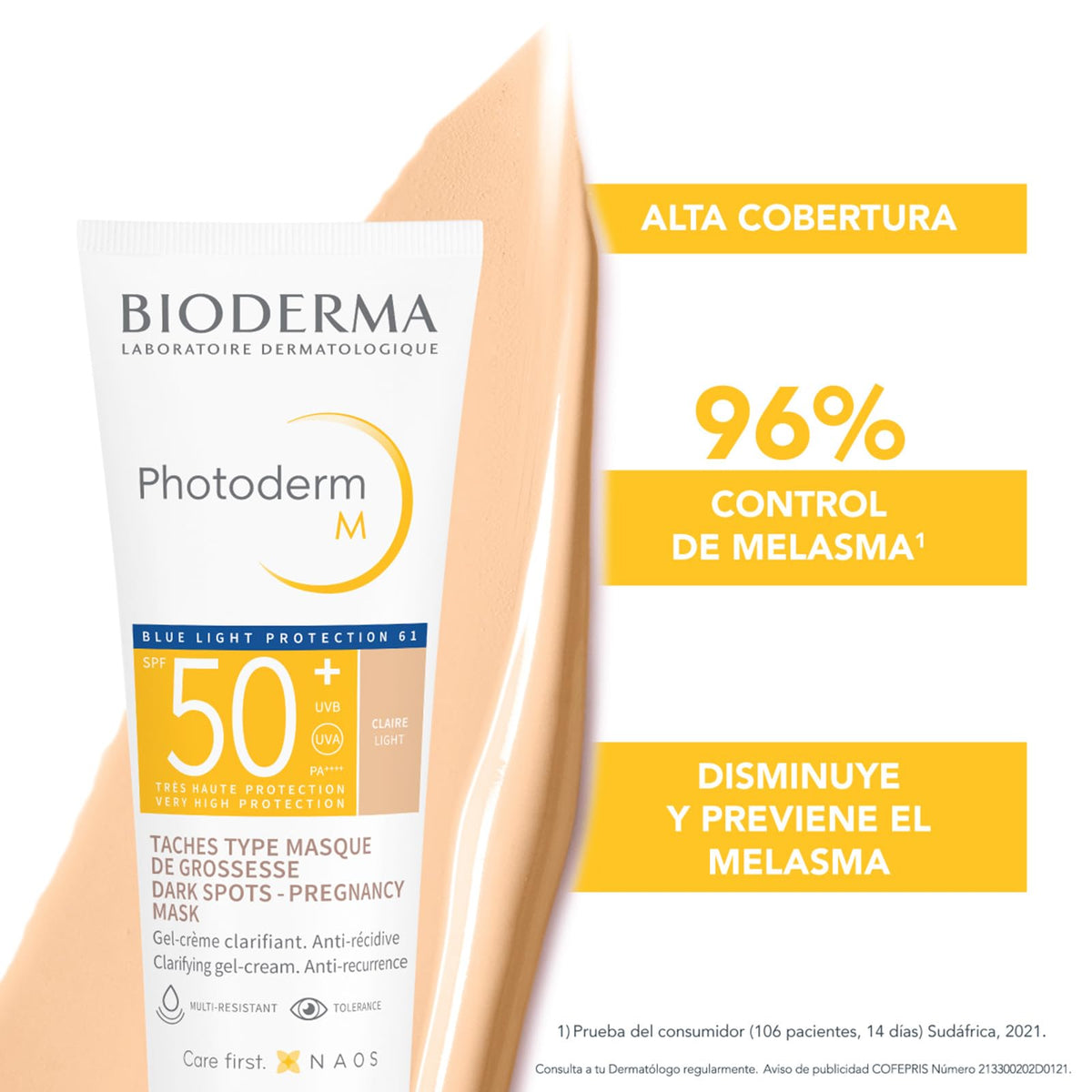 Protector Solar Bioderma Photoderm M Claro Fps50+ Alta Cobertura Mate