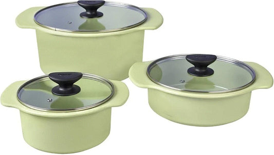Cinsa Bateria de Cocina Cocinova de Acero Vitrificado 6 piezas (Verde Manzana)