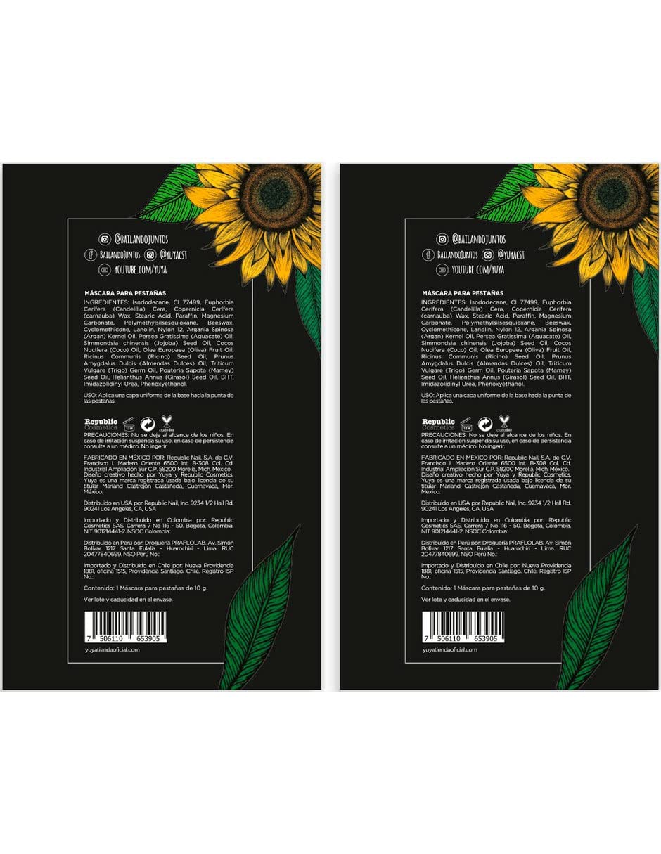 Yuya - Pack 2 Máscaras para pestañas 10 aceites naturales