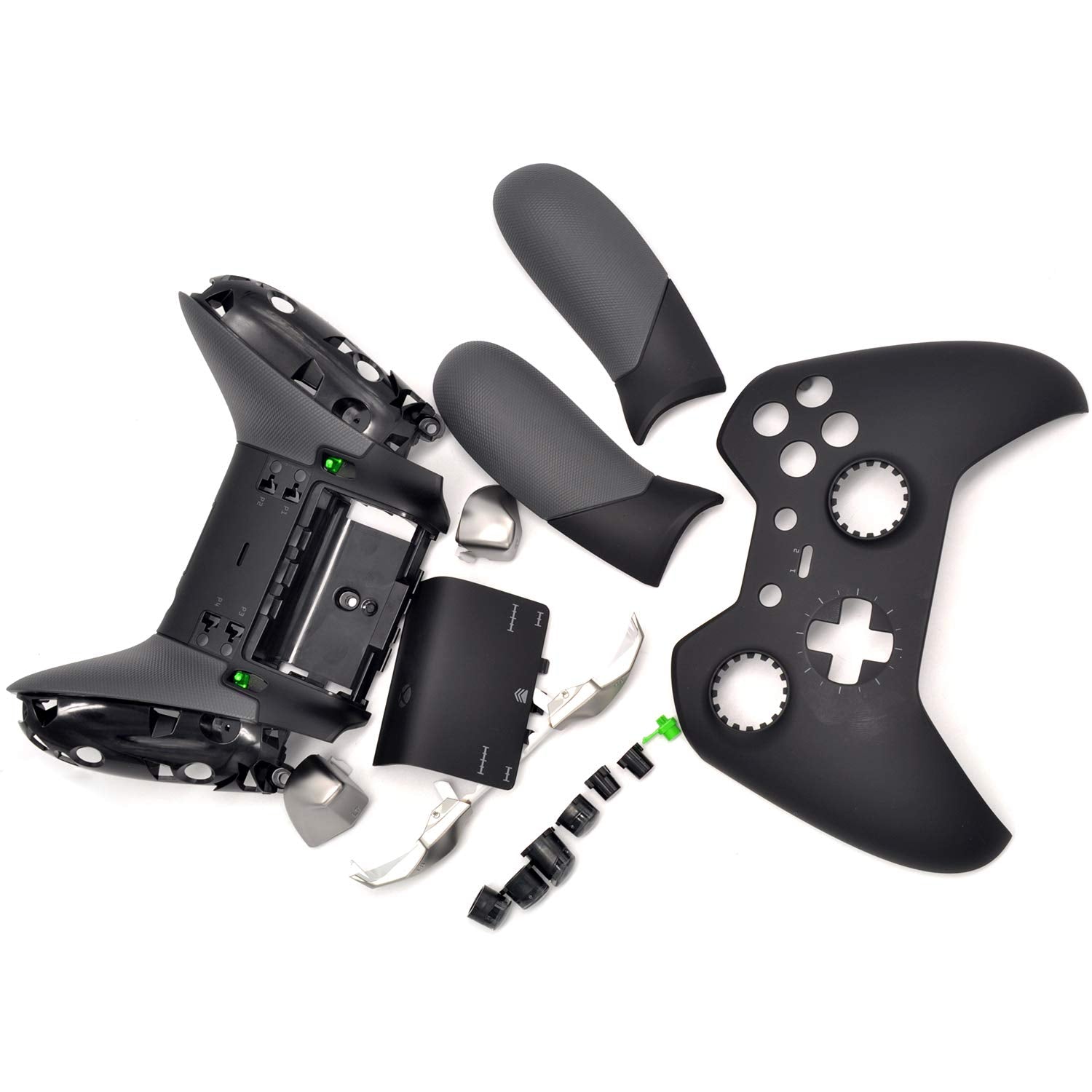 Deal4GO Kit de carcasa completa con LB RB Bumper Grips Cover Botones Pulgares Reemplazo para Xbox One Elite Controller 1 GEN