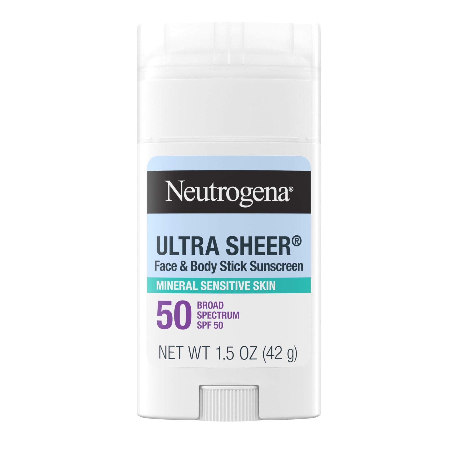 Protector Solar Mineral Neutrogena Ultra Sheer Dry Touch SPF 50 piel sensible rosto y cuerpo sin residuos blancos no comedogénico vegano