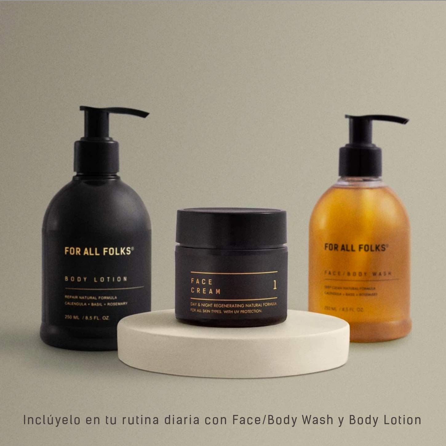 Crema Facial de Caléndula 100% natural para cuidado de la piel de For All Folks. 50ml Para hidratar, proteger y mantener joven la piel.