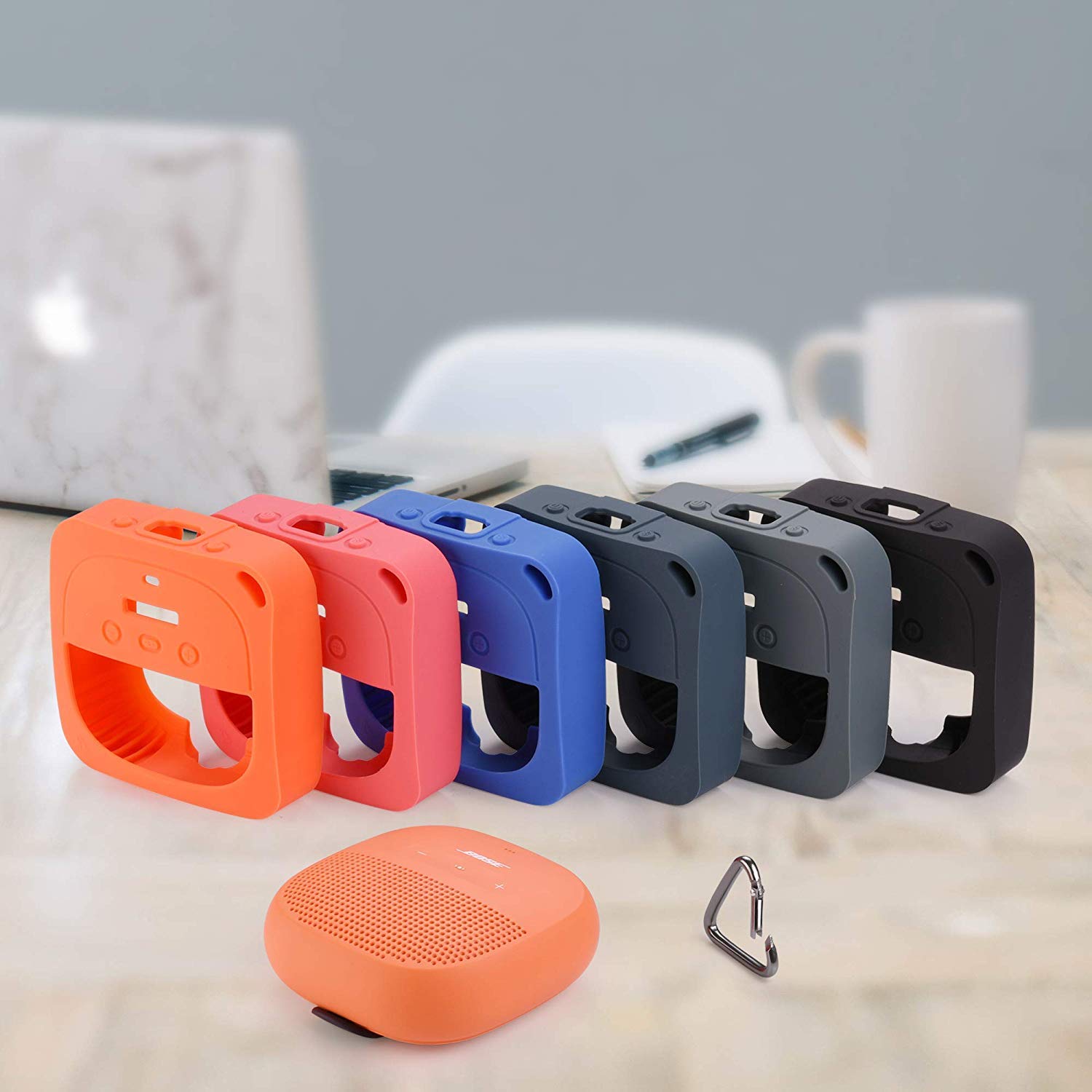 Txesign - Funda Protectora De Silicona Para Altavoz Portátil Bluetooth Bose Soundlink Micro A Prueba De Agua (Gris Oscuro)