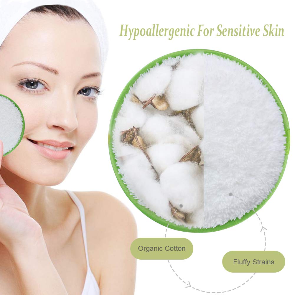 Almohadillas reutilizables para eliminar el maquillaje, toallitas para eliminar el maquillaje facial, paños de limpieza de la cara, suaves redondas, hipoalergénicas para rimel, sombra de ojos, lápiz labial, base -3 piezas, 11,4 cm de diámetro