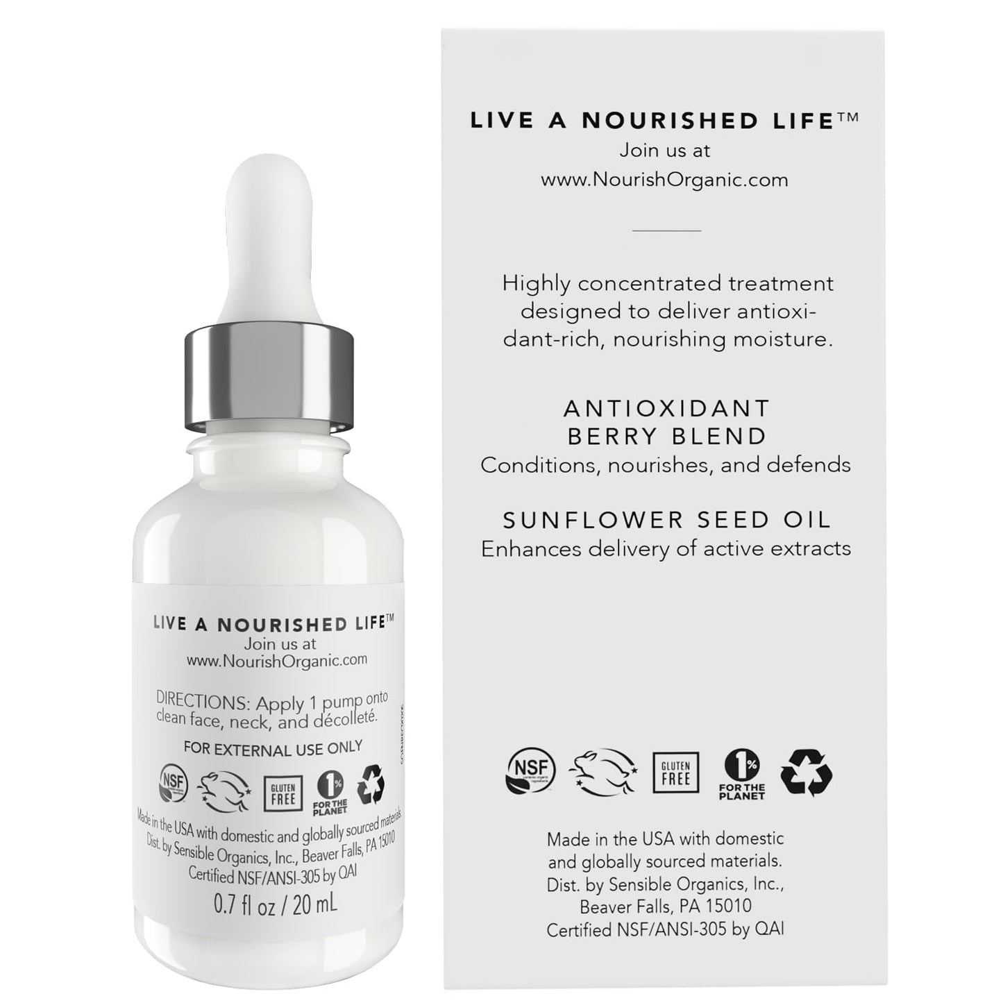 Nourish Organic Age Defense Face Serum, 0.7 Ounce