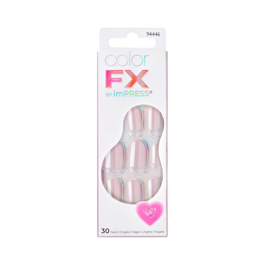 imPRESS Uñas postizas Kiss colorFX de Impress para el Día de San Valentín, 'Adorable', Rosa Corto Ovalado, Adhesivo MEJORADO, Hasta 10 Días de Duración, El Kit de Uñas Incluye 30 Uñas Postizas
