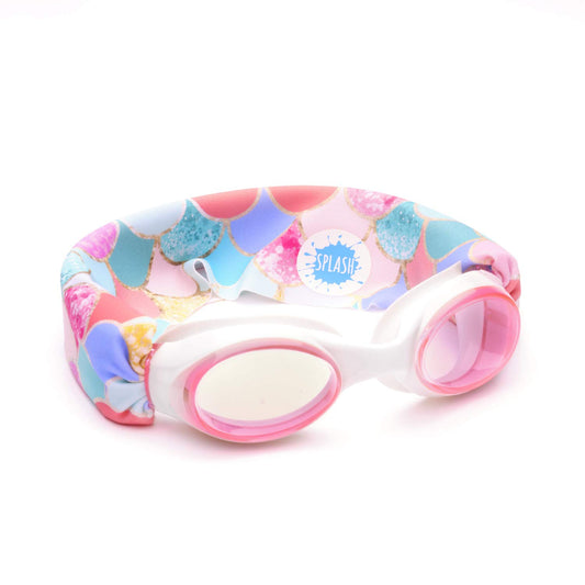 Goggles Natación Splash Place Magenta Mermaid con Correa de Tela Para Niños y Adultos