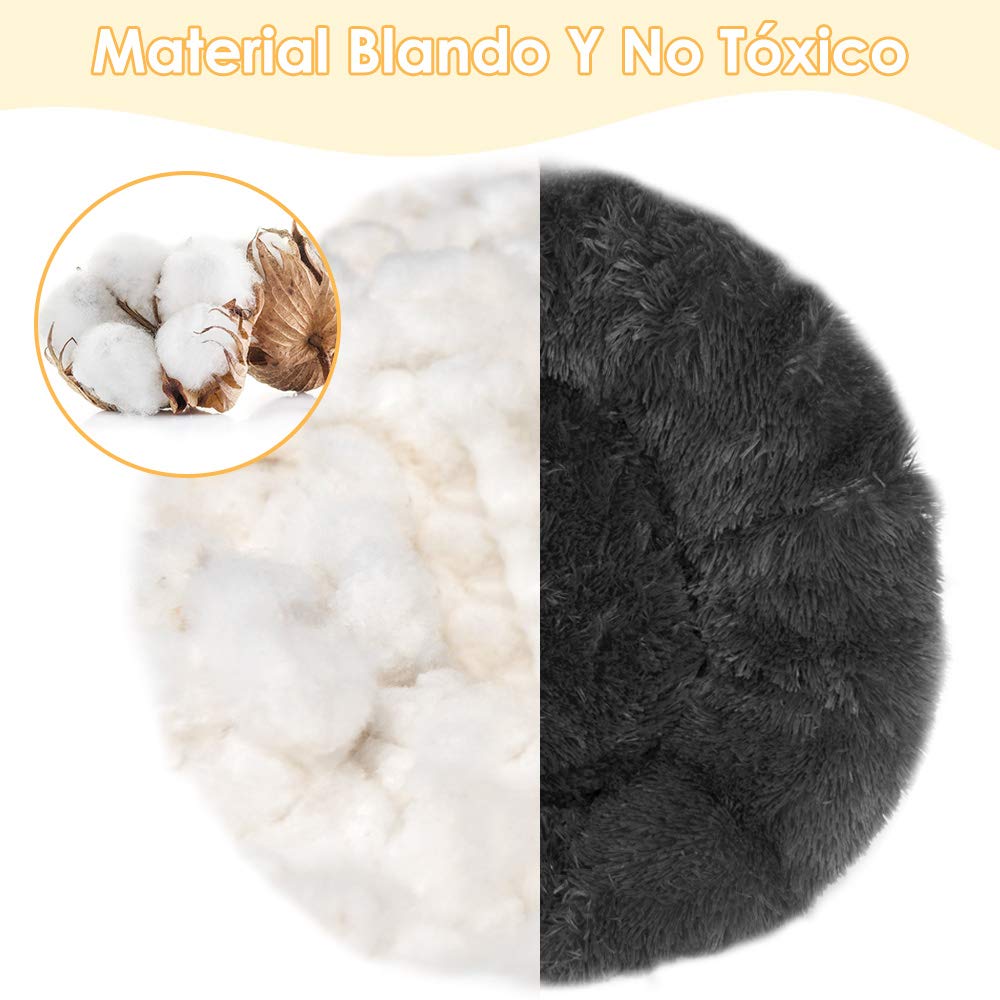 Cama de Donut SlowTon Mediano Pequeño Felpa Antideslizante para Mascota