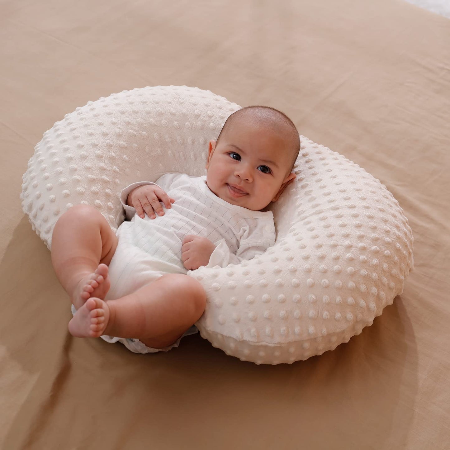 Almohada y posicionador de lactancia con funda para lactancia materna y alimentación con biberón, apoyo para bebé, tiempo de barriga, soporte para sentarse al bebé, soporte para despertar tiempo