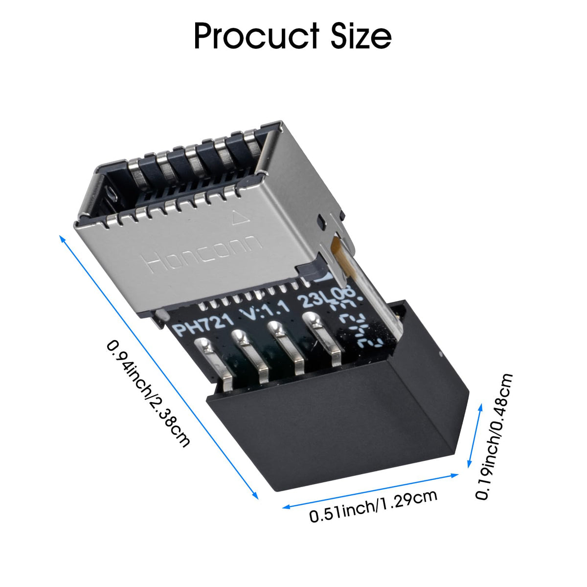 Adaptador USB 2.0 a 3.2 Gen 1 YSIUENG Negro Convertidor para Extender Puertos USB-C en Placa Base