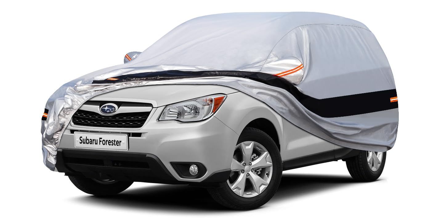 Holthly Funda de Coche de 10 Capas para Subaru Forester(1998-2024), Fundas de Coche para automóviles para Todo Tipo de Clima, Impermeable, protección contra el Sol, la Nieve, la Lluvia, el Viento, el