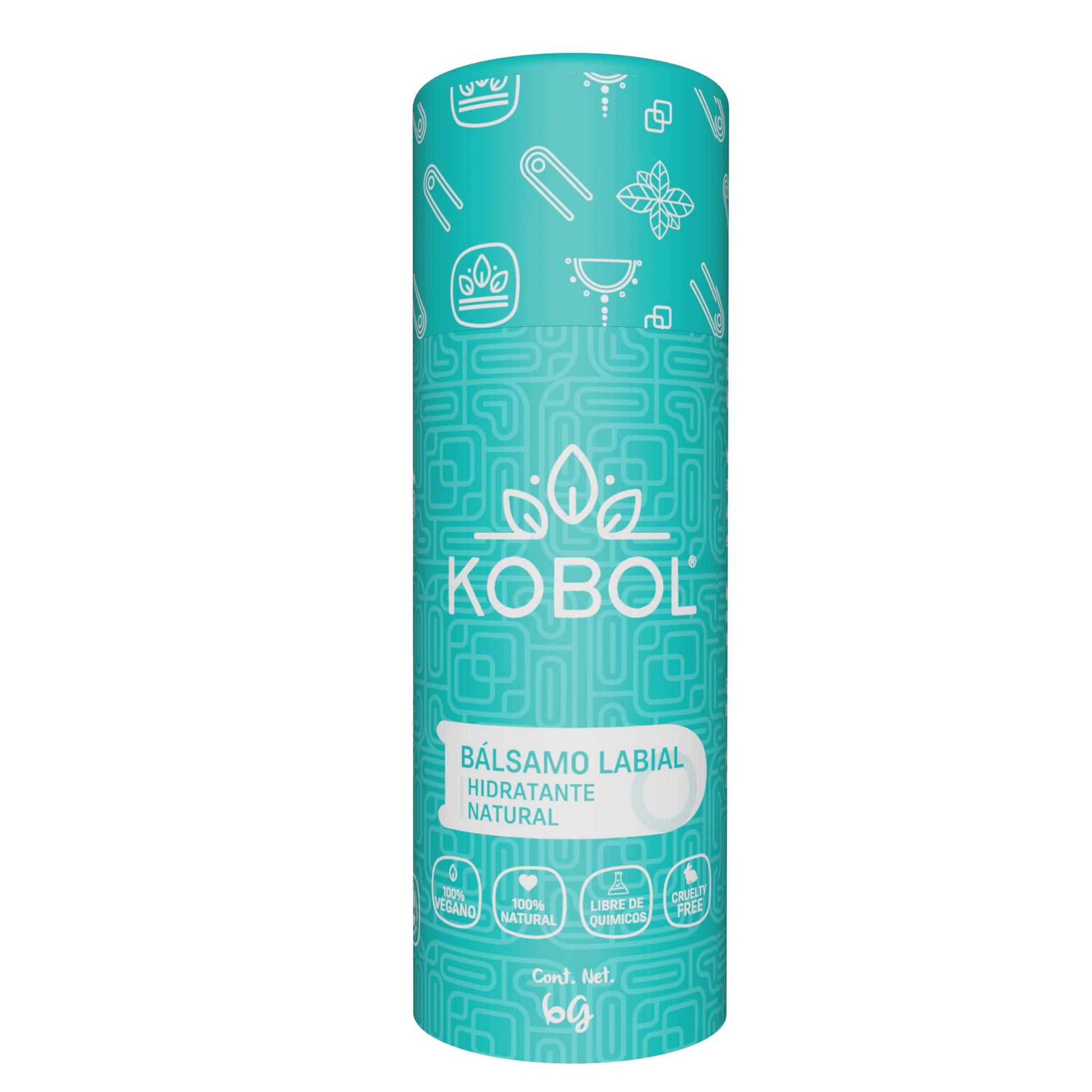KOBOL | Bálsamo Labial Menta Natural Vegano Push Up Hidratación Natural