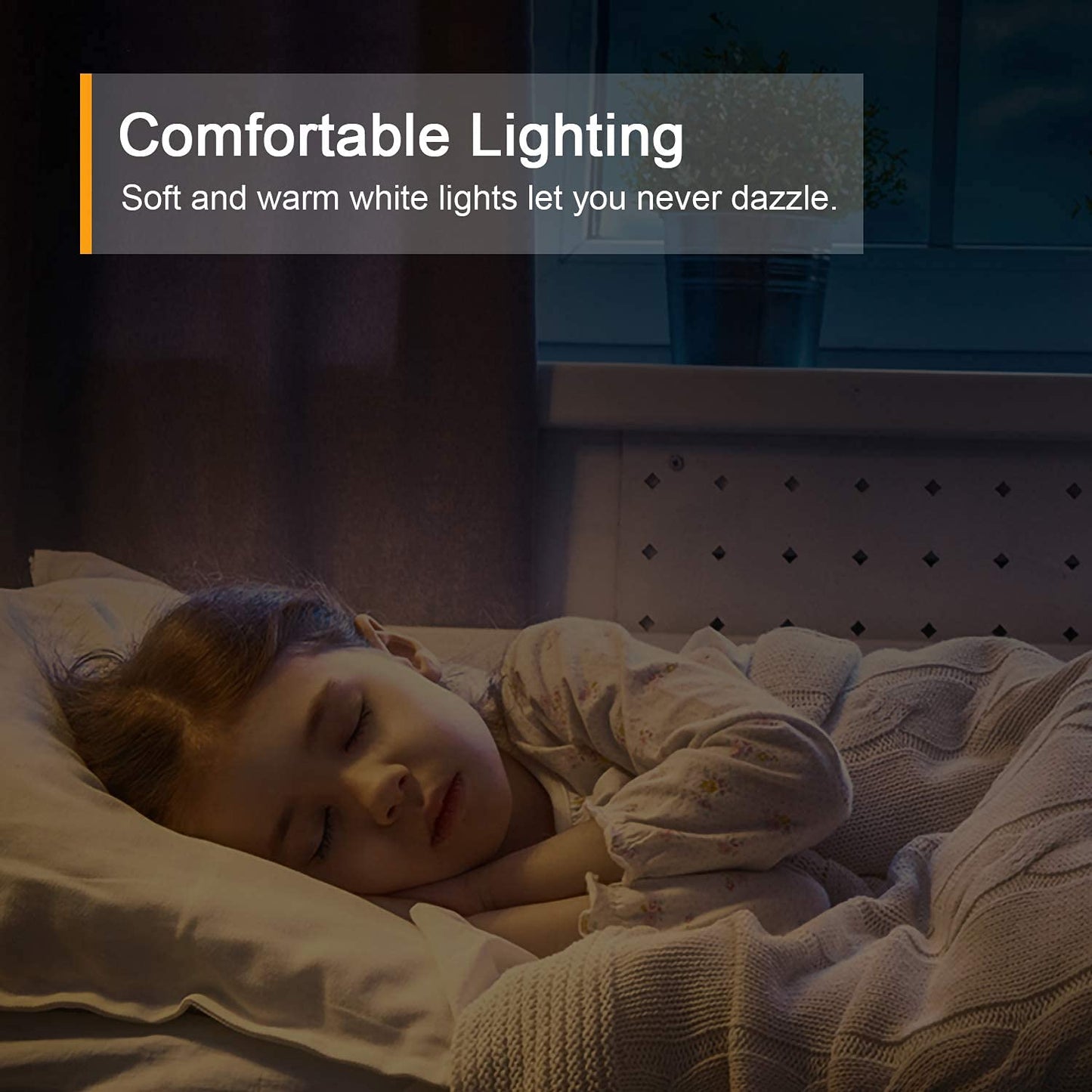 LYRIDZ - Luz nocturna con sensor de movimiento, luz nocturna inteligente de 1 a 120 lm, luz blanca cálida LED con brillo ajustable continuo para dormitorio, cocina, escaleras, pasillo, paquete de 4