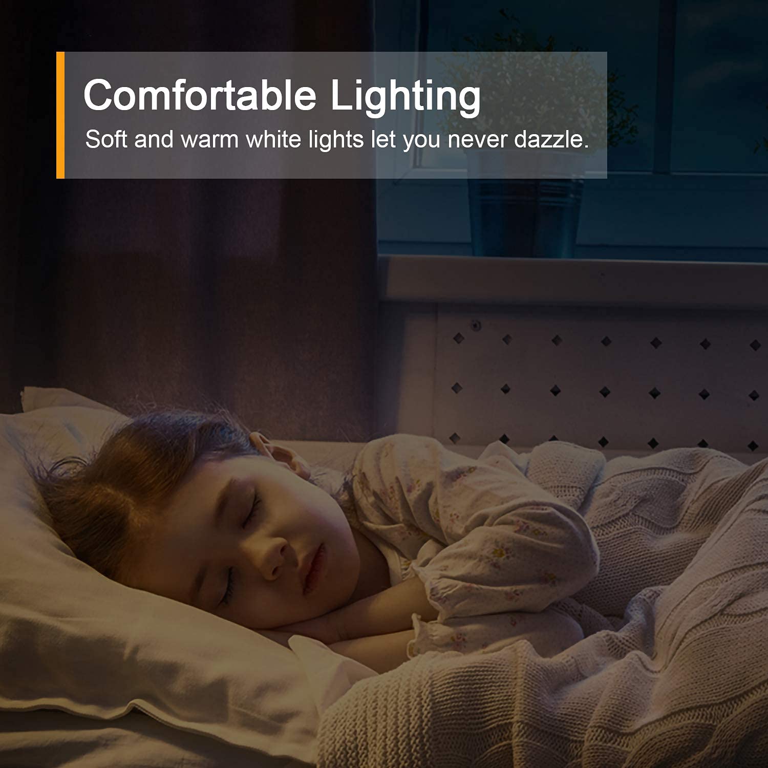 LYRIDZ - Luz nocturna con sensor de movimiento, luz nocturna inteligente de 1 a 120 lm, luz blanca cálida LED con brillo ajustable continuo para dormitorio, cocina, escaleras, pasillo, paquete de 4