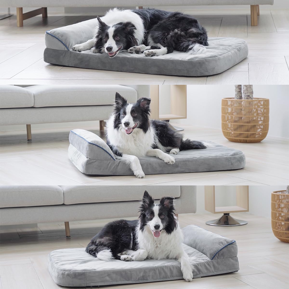 LINGLUCKY 100 * 60cm Cama para Perros Grande,Cama Ortopédica para Perros con Espuma Viscoelástica de Recuperación Lenta,Cama para Perros XL 39in Extraíble y Lavable con Base Antideslizante