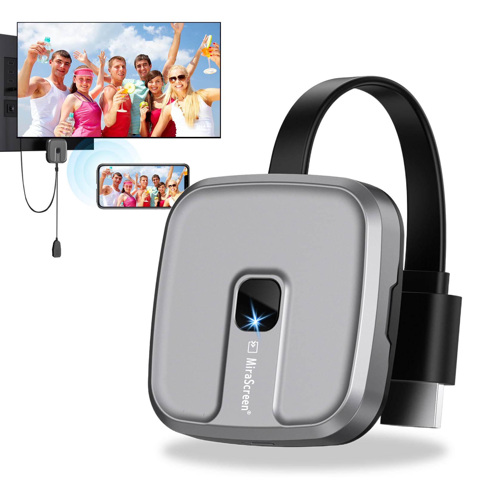 Receptor Inalámbrico 2RIYADH HDMI 4K Compatibilidad para Pantalla de Teléfono y Laptop