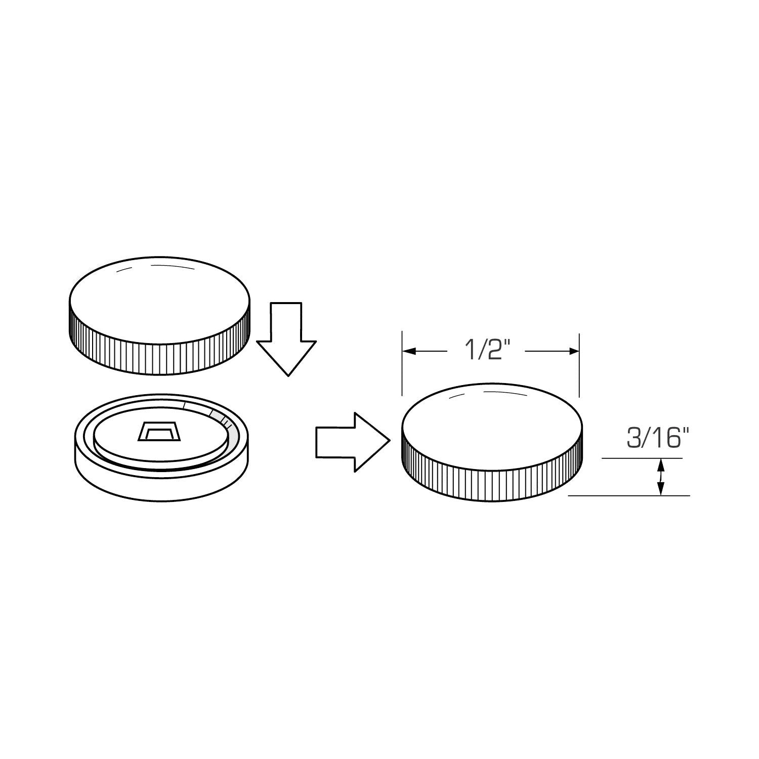 Rok Hardware - Juego de 10 tapas de rosca de metal avellanado de 15/32 pulgadas (12 mm) para tamaño #6 y #8