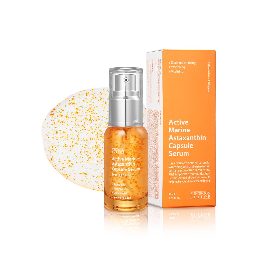 Suero de astaxantina marina activa 30 ml | Tono de piel uniforme | Hidratación y revitalización