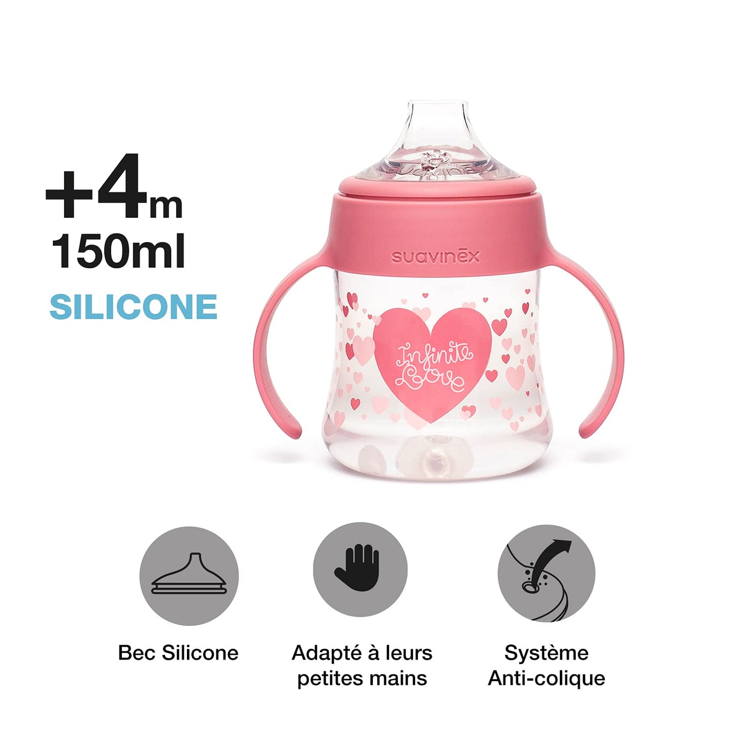 Set Biberón SUAVINEX Rosa Infinite Love para Bebé