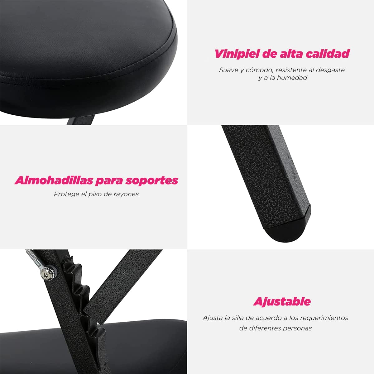 Silla de Masaje VANLIG Negro Shiatsu SPA Plegable y Ajustable para Relajación Antiestrés
