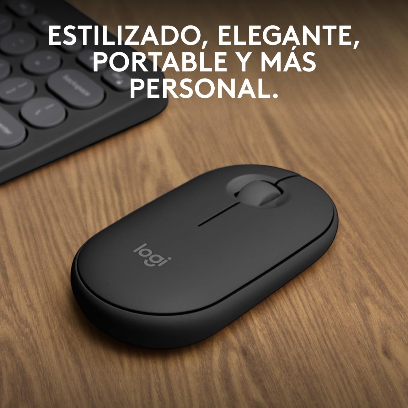 Logitech Pebble Mouse 2 M350s, estilizado Mouse inalámbrico Bluetooth, Ligero, Personalizable, clicks discretos, Easy-Switch, Windows, macOS, iPadOS, Android, ChromeOS - Grafito