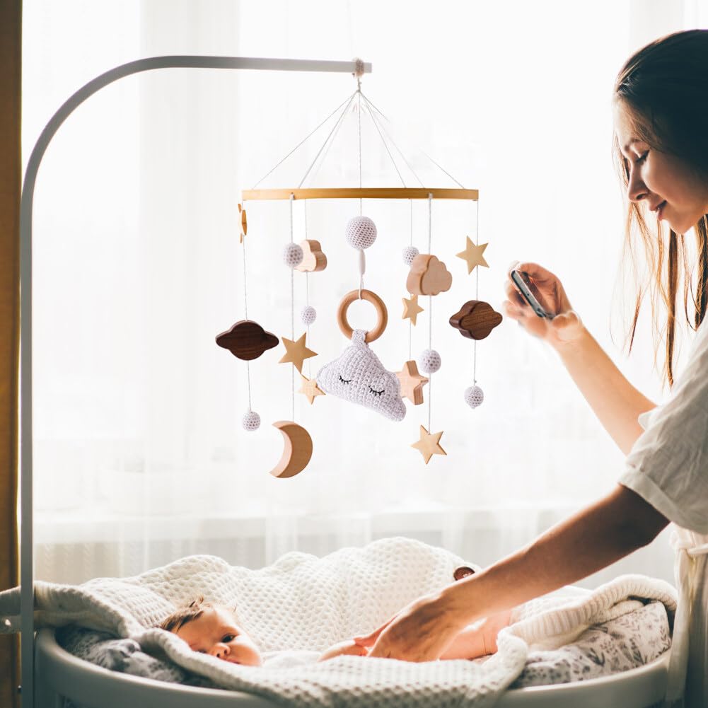 Decoración de guardería para cuna móvil para cuna – Elefante móvil Boho decoración de guardería – Móvil para moisés – Colgante para guardería y decoración de techo