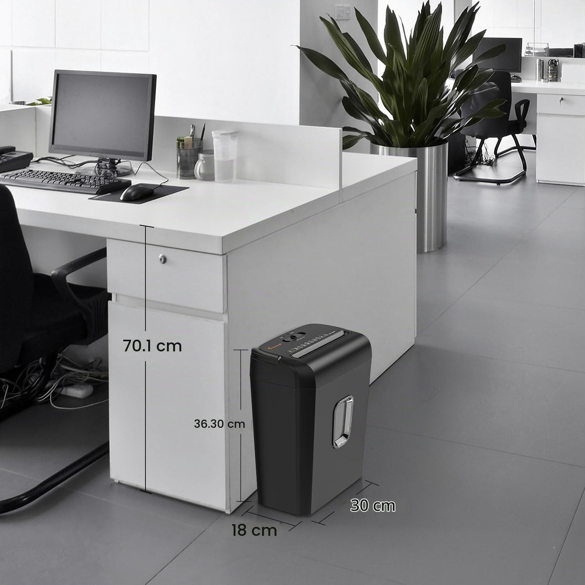 Trituradora de Papel Bonsaii Negra de Microcorte P-4 de Alta Seguridad para Oficina y Hogar