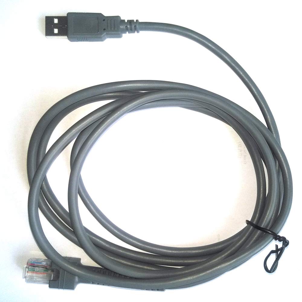 Cable USB a RJ48 PZV Dura-Gray 7 Pies para Escáner de Código de Barras de Mano