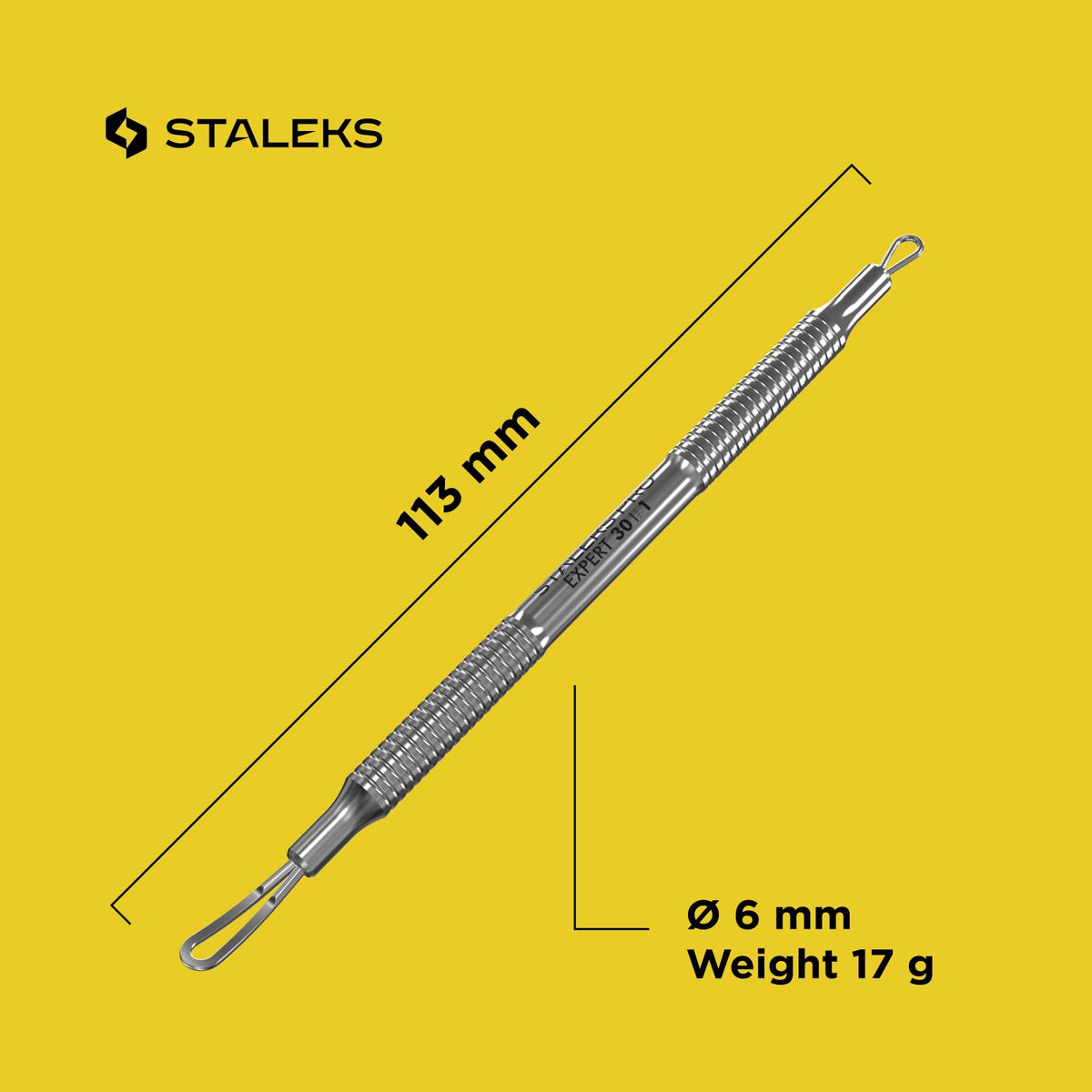 Staleks Pro - Extractor de espinillas para acné (30 tipo 1, 2 bucles, ZE-30/1, hecho a mano en Europa