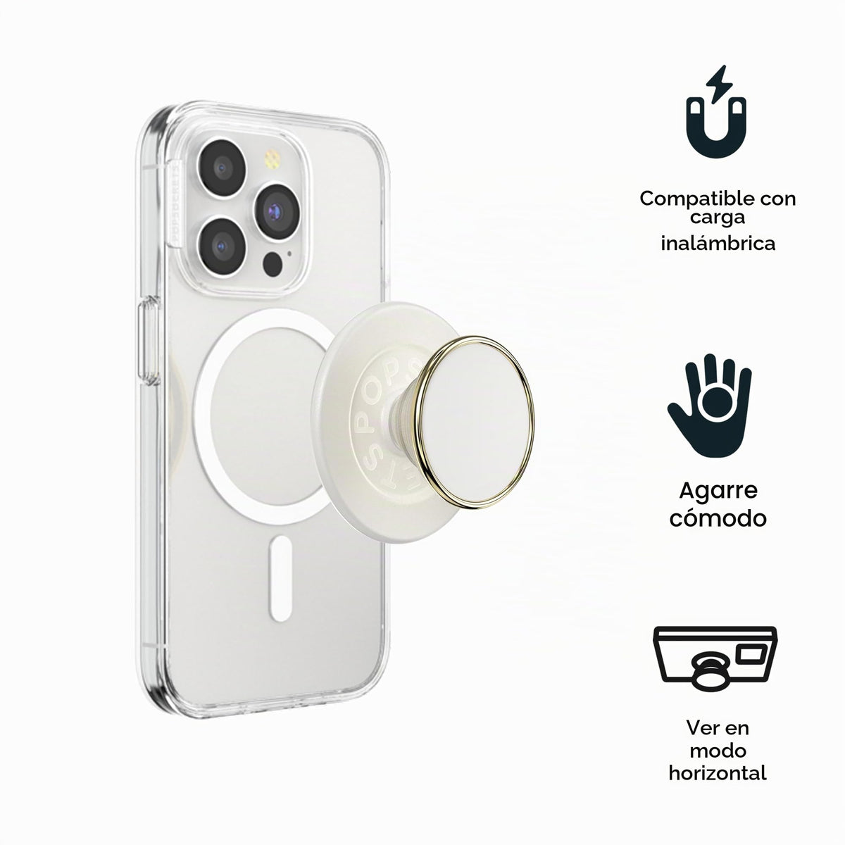 Empuñadura PopSockets Lindos MagSafe con Soporte magnético y Parte Superior Intercambiable para iPhone