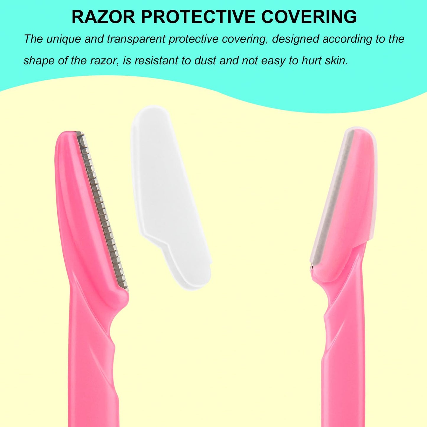 66PCS Eyebrow Razor and Face Razor For Women and Men, Eyebrow Hair Trimmer and Shaver with protective cover,safe and newbie friendly