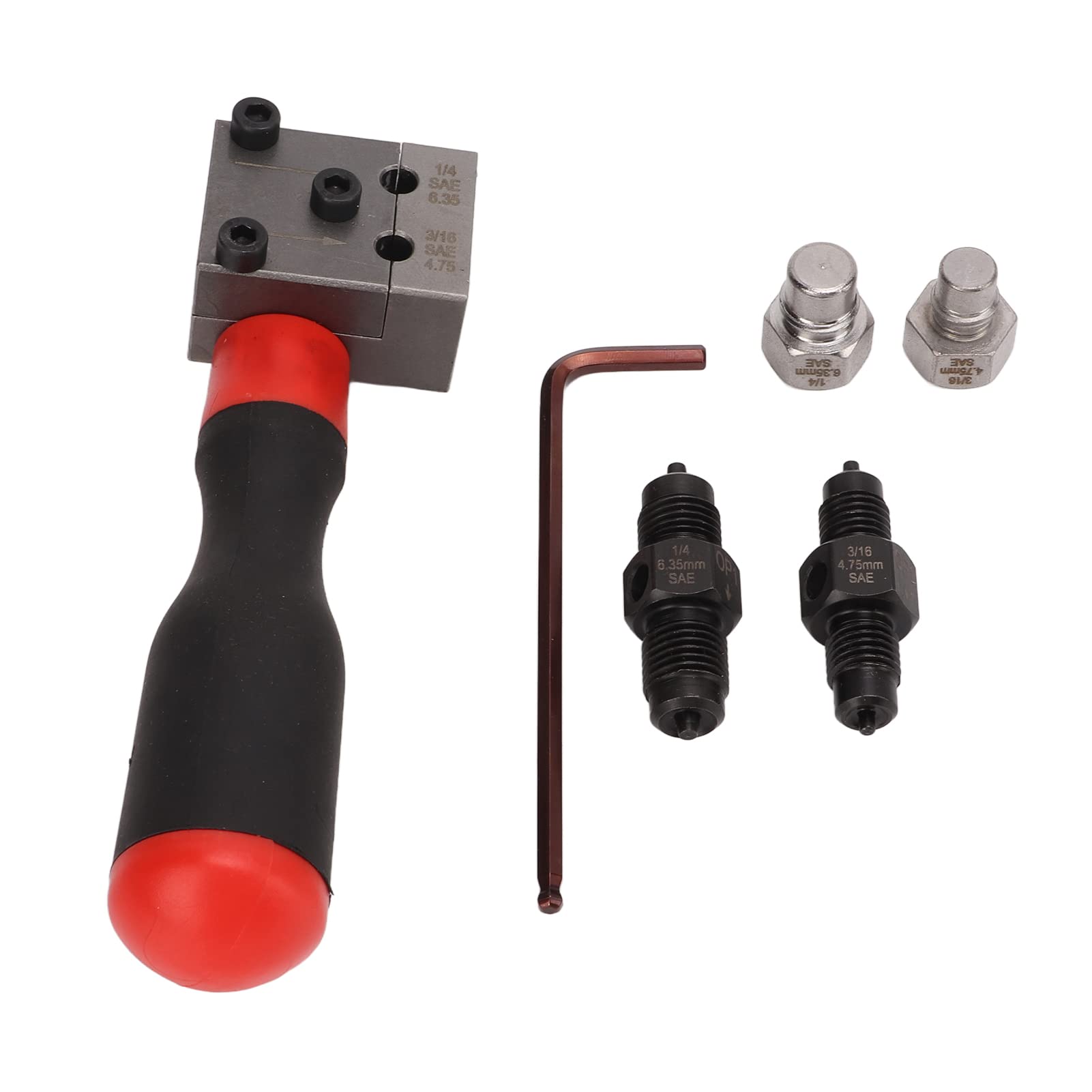 Herramienta de abocardado simple y doble, herramienta de abocardado de línea de freno de 3/16 pulgadas y 1/4 pulgadas, herramienta de abocardado hidráulica de mano para reparación de automóviles